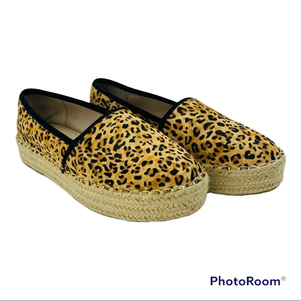 - Gianni Bini Leopard Leather Calfhair Espadrilles Bruxiethree Natural/Bla…